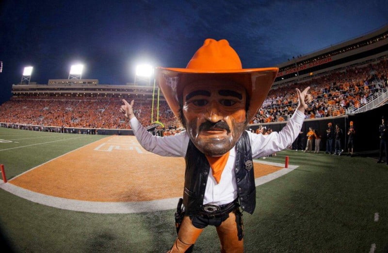 Nov 10 2012 Stillwater OK USA Oklahoma State Cowboys mascot Pistol Pete after the game against the West Virginia Mountaineers at Boone Pickens Stadium. Mandatory Credit Richard Rowe US PRESSWIRE