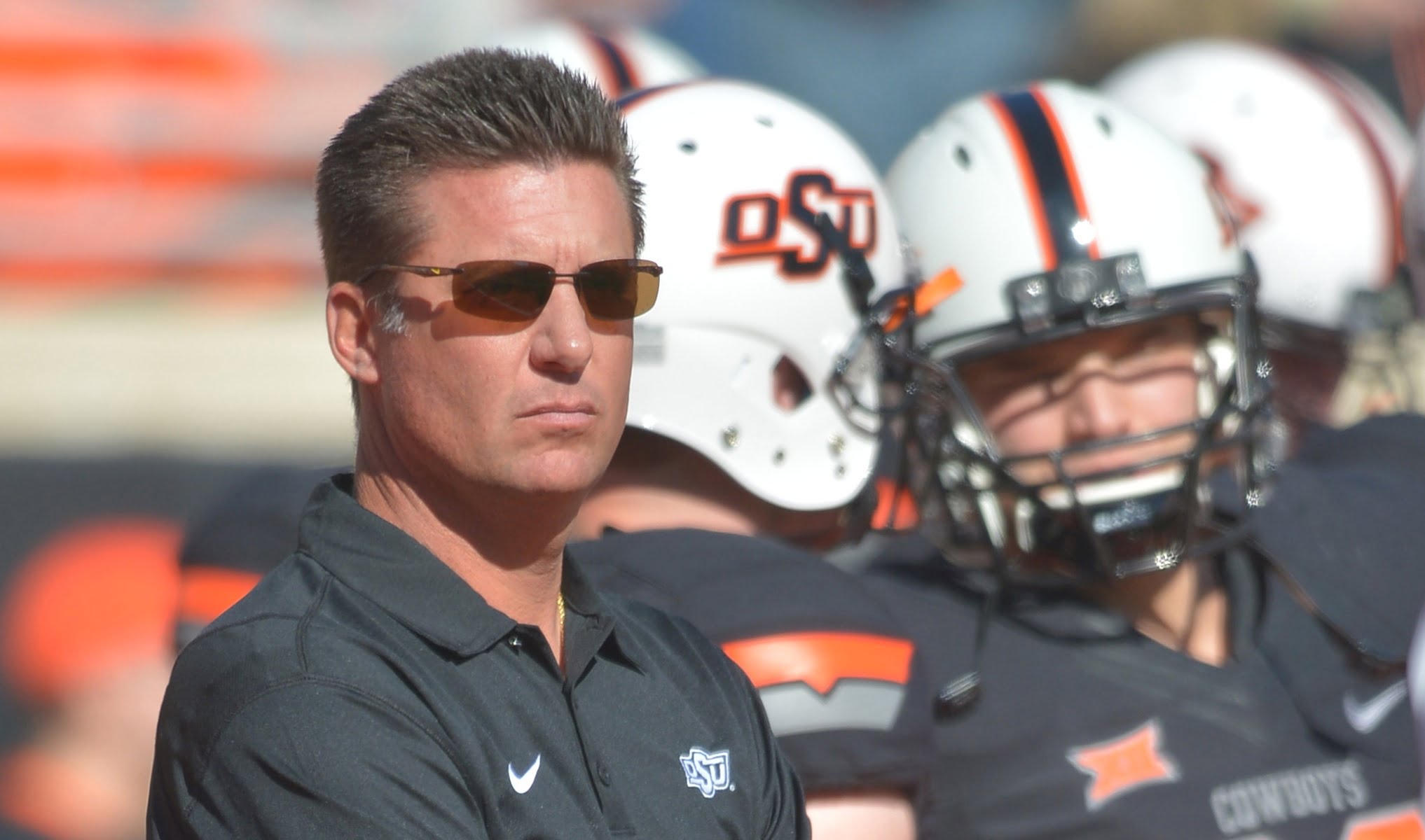 Mike Gundy probably staring down Mike Yurcich (USATSI)