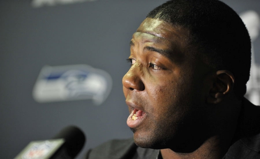 Russell Okung gets ready for Super Bowl 49. (USATSI)