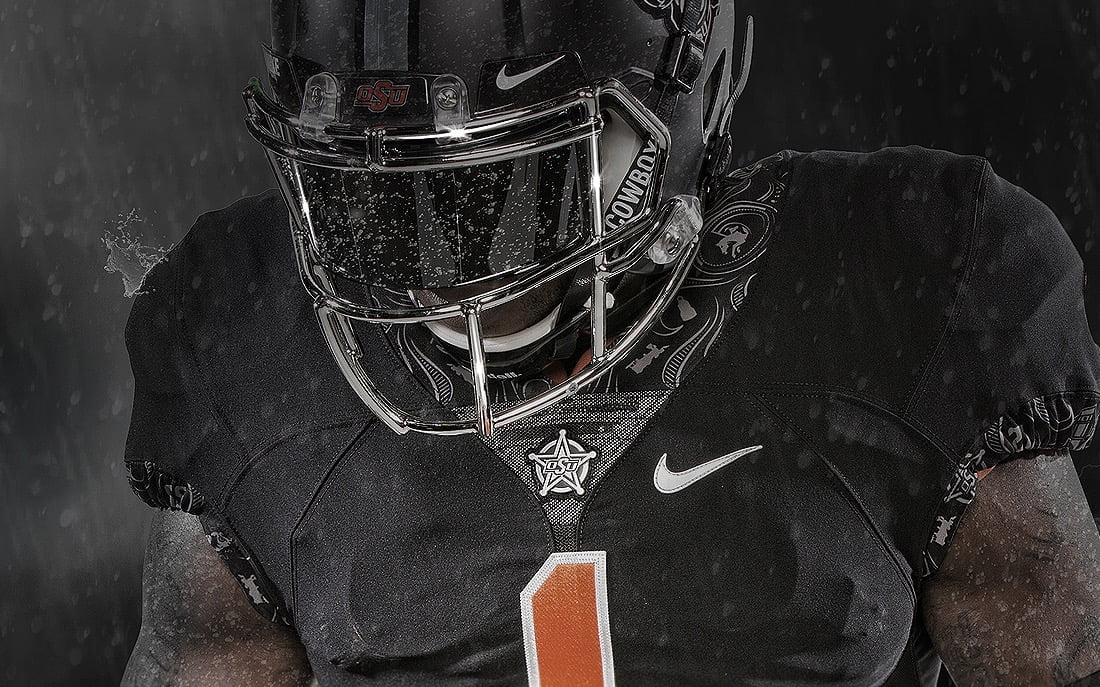 A Closer Look at the New Oklahoma State Football Uniforms Pistols Firing