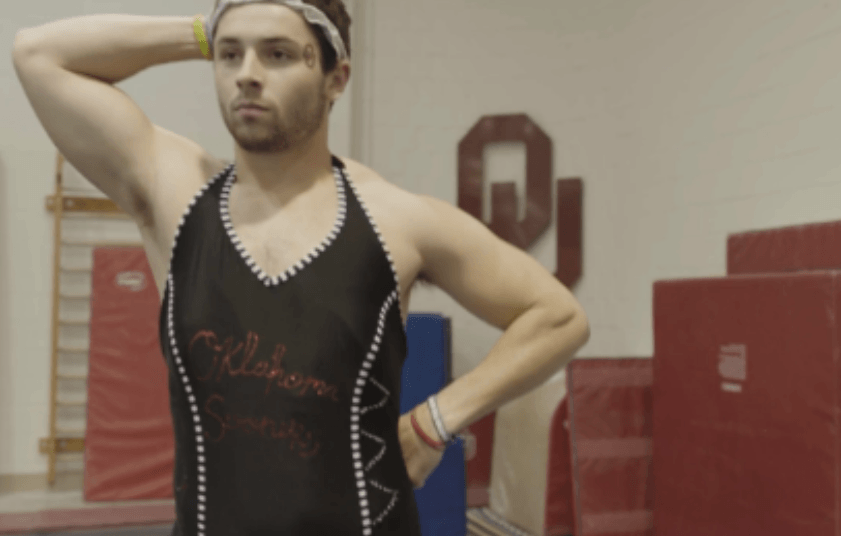 Baker Mayfield Performs Hilariously Awkward Cheer Routine | Pistols Firing