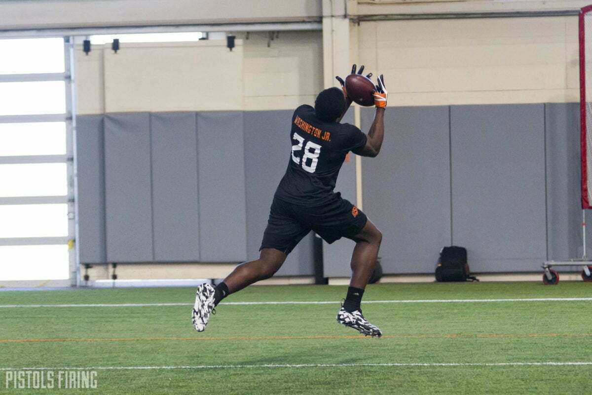 James Washington Jumps Out of the Gym at Oklahoma State Pro Day, Runs 4