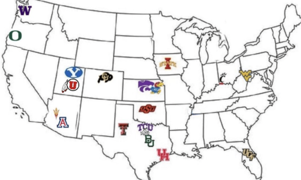 What the Map of an 18Team (!) Big 12 Would Look Like Pistols Firing