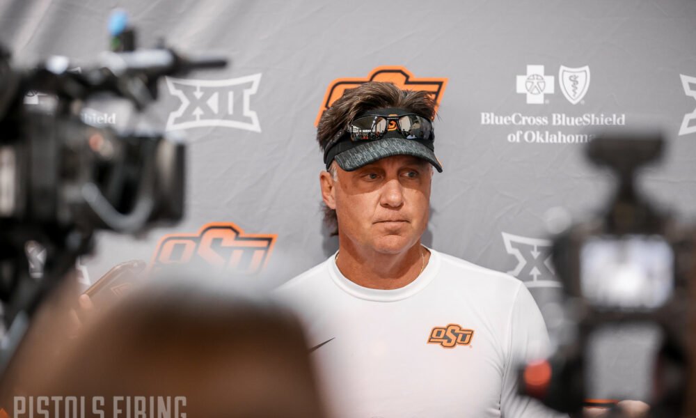 Videos: Gundy, Players Meet with Media for Final Time This Spring