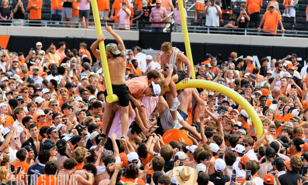 ‘It Was Unbelievable’: Oklahoma State Players Celebrate Oregon Upset with Field-Storming Cowboy Fans